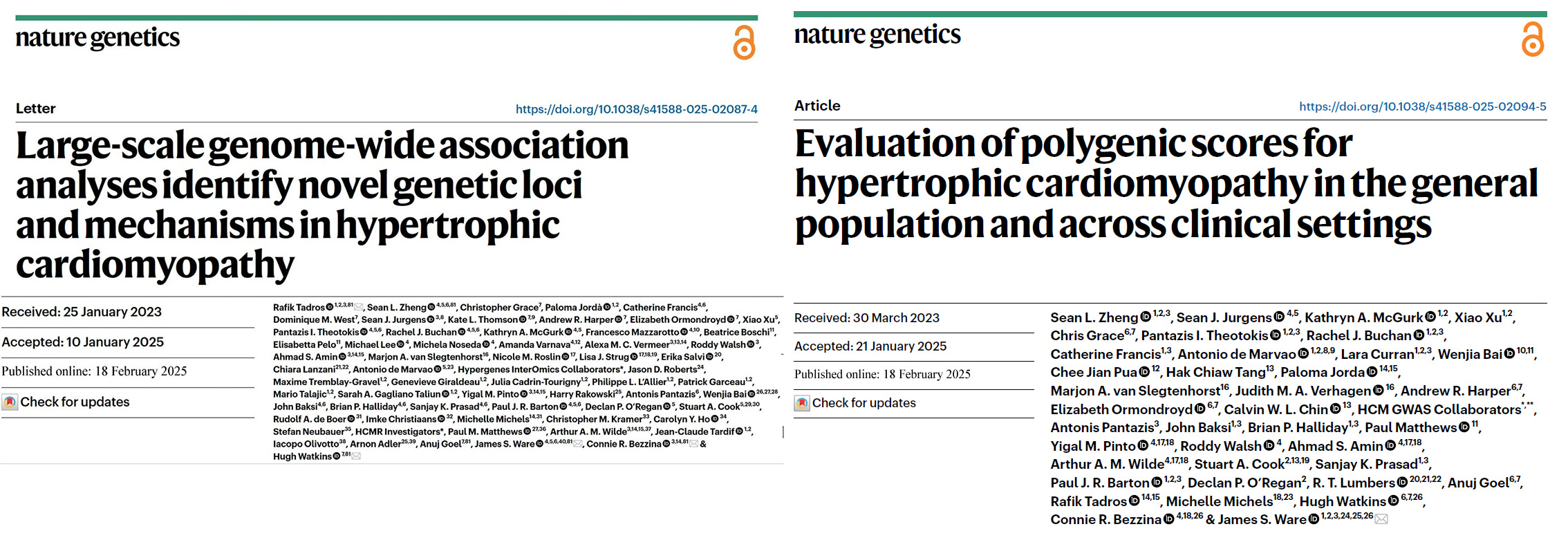 2 nature genetics papers large